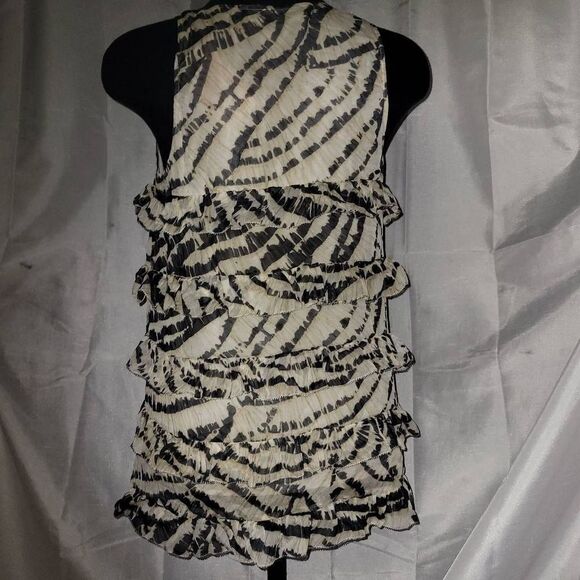 * * DVF SILK RUFFLE animal print tank top - Picture 6 of 8